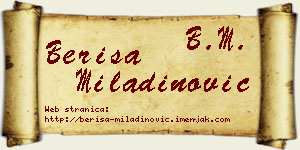 Beriša Miladinović vizit kartica
